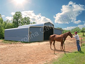 Regular Roof Style Horse Barn with Horizontal Gable Ends